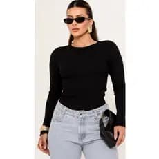 Blusa feminina manga longa gola segunda pele suplex outono/inverno