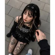 faixa de cabelo com ilhós headband MODA ALTERNATIVA  Gótica | Y2K | Streetwear Y2K academia Fit yoga
