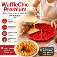 Forma de Silicone Waffle 5 Divisórias Antiaderente Prática Sortidas