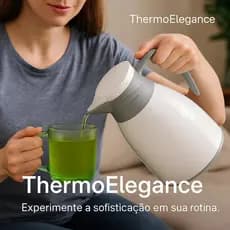 Garrafa Térmica 1 Litro com 4 Canecas Vidro Elegante