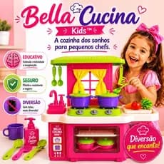 Cozinha Infantil Completa Bella Cucina Kids™ Com Forno Pia Fogão Panelinhas Brinquedo Educativo