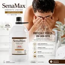 Sabonete Liquido SenaMax Antisséptico Higiene Mãos Corpo Rosto Proteção Pele 2 Litros