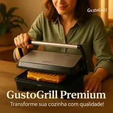 Sanduicheira Elétrica Inox 1000W Grelha Rápida Saudável