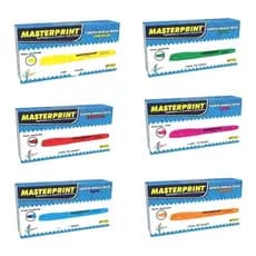 12 Canetas Marca Texto Neon Ponta Chanfrada - Masterprint Premium - Escolha a Cor