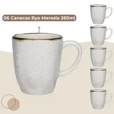 Jogo 6 Canecas Café Chá Ryo Maresia 260ml Oxford Porcelanas
