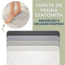 Tapete de Pedra Diatomita Para Banheiro Secagem Rápida 60cm x 39cm Diversas Cores