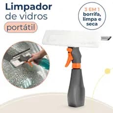 Limpa Vidro Borrifador Spray 3 em 1 Lava e Seca Reservatório Portátil 250ml