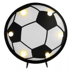 Luminária de Led Bola De Futebol Com Suporte 16cm Festa Time Decoração Quarto Abajur Infantil