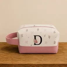 Necessaire Personalizada com Inicial do Nome | Porta Maquiagem com Alça | Presente Feminino