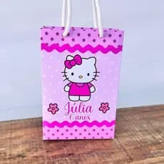 Sacolinha Personalizada Hello Kitty | Pegue e Monte | Lembrancinhas | Festa infantil | Aniversário