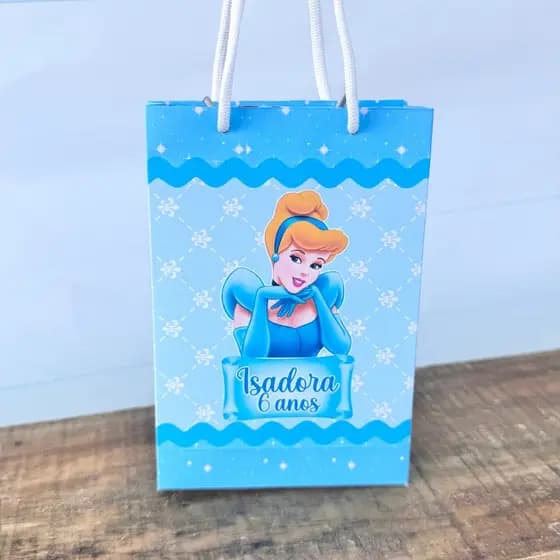 Sacolinha Personalizada Cinderela | Pegue e Monte | Lembrancinhas | Festa infantil | Aniversário