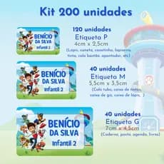 Etiquetas Escolares Patrulha Canina | Volta às Aulas | Material Escolar | Etiqueta para Lápis Caneta Caderno