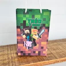 Sacolinha Personalizada Minecraft | Pegue e Monte | Lembrancinhas | Festa infantil | Aniversário