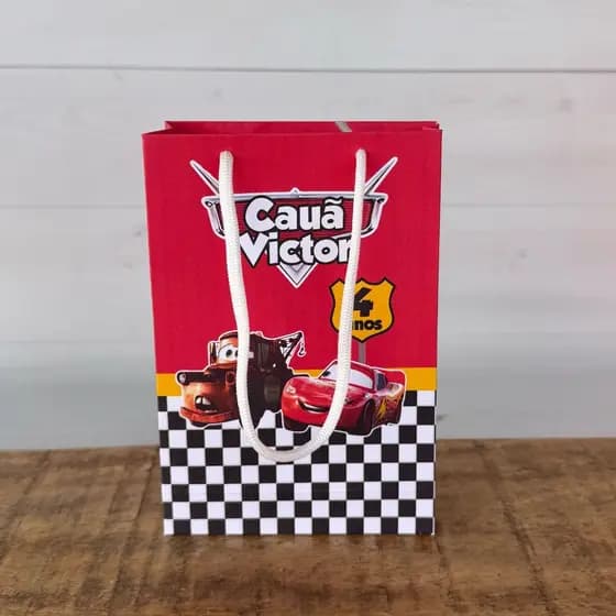 Sacolinha Personalizada Carros Relampago McQueen | Pegue e Monte | Lembrancinhas | Festa infantil | Aniversário