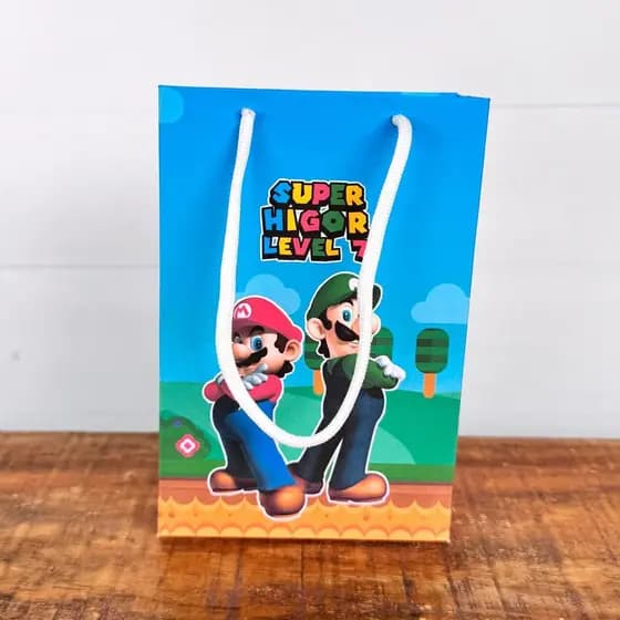 Sacolinha Personalizada Super Mario Bros | Pegue e Monte | Lembrancinhas | Festa infantil | Aniversário