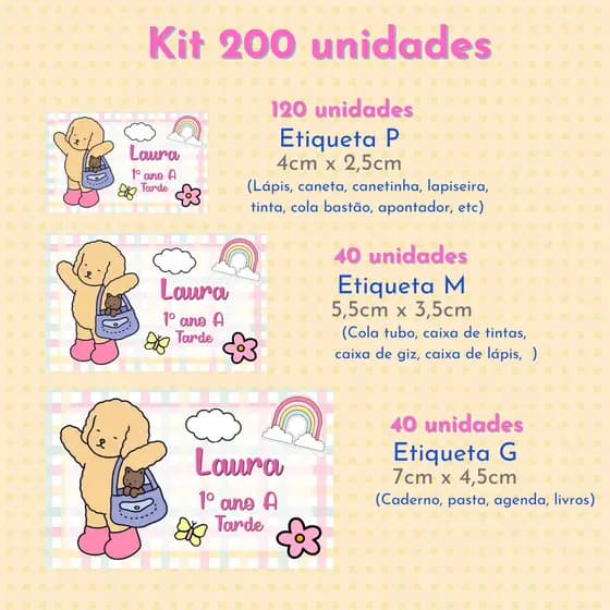 Etiquetas Escolares Bob Guds | Volta às Aulas | Material Escolar | Etiqueta para Lápis Caneta Caderno