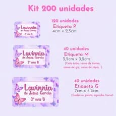 Etiquetas Escolares Borboleta | Volta às Aulas | Material Escolar | Etiqueta para Lápis Caneta Caderno