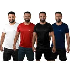 Kit 4 Camisetas Parvori Masculina Dry Fit Esporte Corrida Treino
