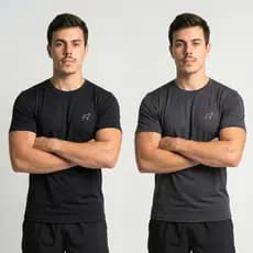 Kit 2 Camisetas Dry Fit Masculina Academia Treino Corrida Tecido Respirável Secagem Rápida Manga Curta Slim Fit