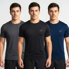 Kit 3 Camisetas Dry Fit Masculina Esportiva Leve Respirável Secagem Rápida Treino Academia Corrida Caimento Slim