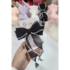 Laço de pontas com pérolas/Laço de pontas/Laço rosa/Laço preto/Laço lilás