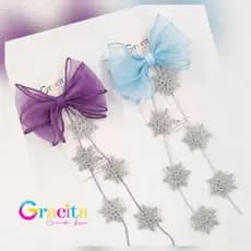 Laço Elsa frozen e Ana com flocos - Unitário