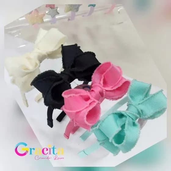 Kit 4 tiaras Laços médios/tiara rosa/tiara preta/arco rosa/arco preto