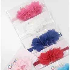 Faixinha bebê com flores de organza médias