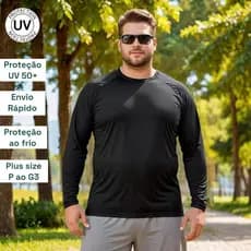 Camiseta Térmica Plus Size Masculina de Compressão Proteção Uv + 50 Camiseta Fria Academia Treino