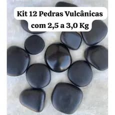 Kit 12 Pedras Vulcânicas para Massagem com 2,5 a 3,0 kg