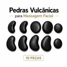 Kit 10 Pedras Vulcânicas para Massagem Facial Pequenas (3,5 a 5,0 cm) Massagem Facial Lifting Autocuidado