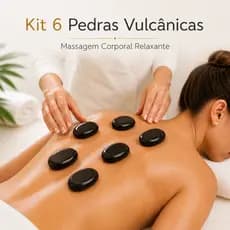 Kit 6 Pedras Quentes Vulcanicas para Massagem Corporal Relaxante