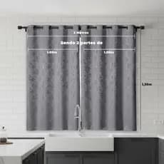 Cortina Jacquard 2,00x1,30 Moderna Prática e Elegante para Sala Quarto Escritório Cor Linda Entrega Imediata
