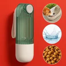Garrafa Bebedouro e Comedouro Pet 3 em 1 500 ml Portátil