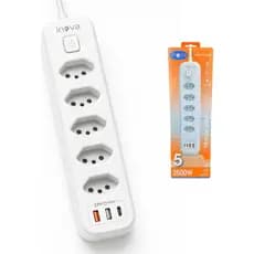 Filtro Linha 5 Tomadas E 2 Usb 2 Pd Bivolt Power 110/220v