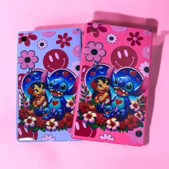 Capa Infantil Stitch Emborrachada Silicone Tablet Samsung Galaxy Tab A7 Lite + Brinde