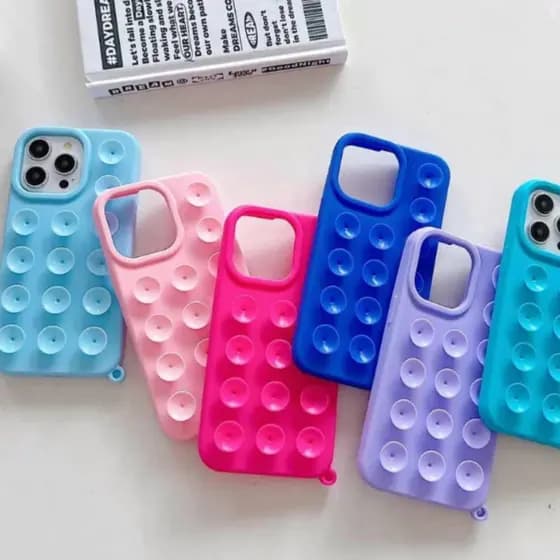 Capa De Silicone Ventosa Para IPhone Criativa