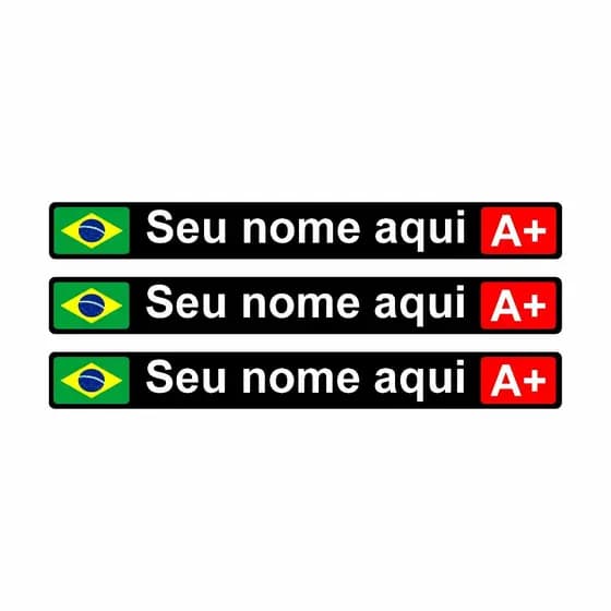 Adesivos Personalizado Nome+tipo Sanguineo Bike Capacete 03