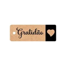 Tag Kraft - Gratidão, Com Carinho Ou Com Amor / 50 Unidades