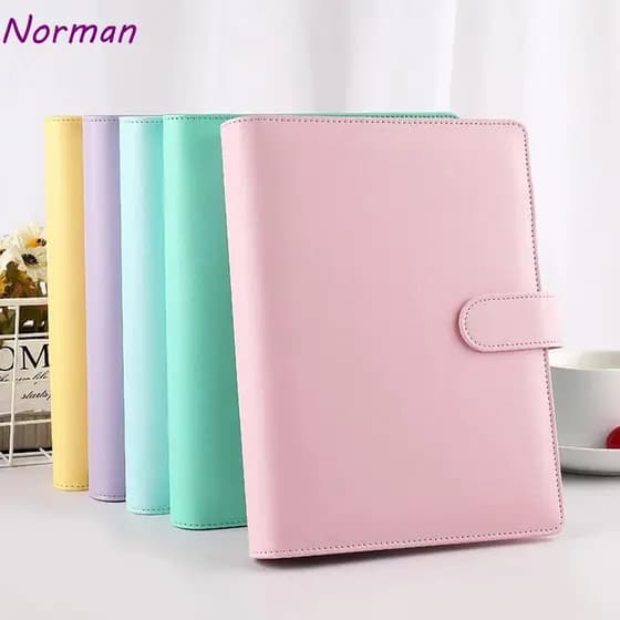 Norman Planejer Book | Cor A6 / A5 Anel Fichário Pasta De Arquivo De Couro Pu Capa Fichário Capa / Multicolor