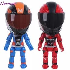 Boneca Simulada NORMAN Para Motociclista , Capacete De Deformação Flexível Transforma Brinquedo De Motocicleta , Legal