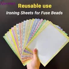 NORMAN 5 Unidades De Pano De Cozimento De Contas Perler , Folhas De Engomar Costuradas Com Borda De Transmissão De Luz P