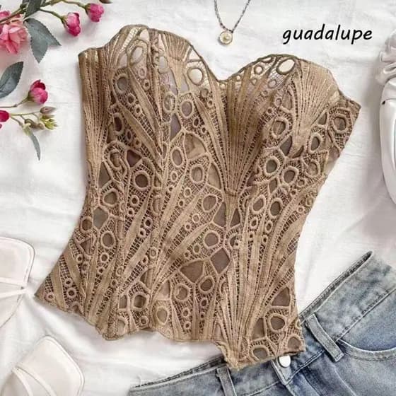 GUADALUPE Roupa Íntima Feminina , Modeladores De Corte Justo , Modelador De Espinha De Peixe De Renda , Espartilho Com C