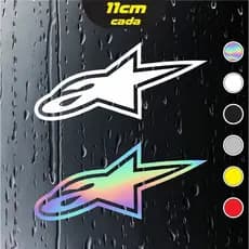 2x Adesivos Alpinestars  - Holográfico e Outras cores - 11x5cm cada
