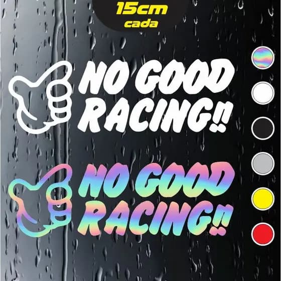 2x Adesivos No Good racing - JDM Sticker, Kanjo Racer Honda Civic EK9 EG EF - Holográfico - 15cm