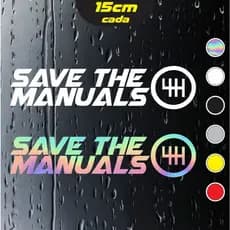 2x Adesivos - Save the manuals - real men use three pedals - no good racing - JDM - 15x3,5cm cada