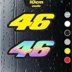 2x Adesivos 46 Valentino Rossi - VARIAS CORES - Adesivo para motos the doctor VR - 10x4cm cada