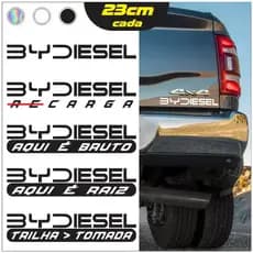 ADESIVO BYDIESEL Anti Elétrico BYD Diesel 4x4 Caminhonete Off Road lama trilha - Holográfico - 23cm