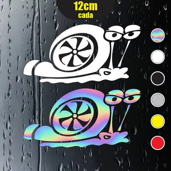 2x Adesivos Caracol turbo para carros - Caracol turbinado - Holográfico e várias cores  12x6cm cada