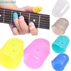 DARNELL 4 Protetores De Dedo De Silicone , Ponta Guitarra Antiderrapantes De Cor Sólida , Dedal De Borracha